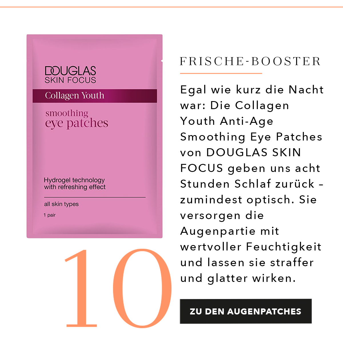 Douglas Collection Skin Focus Collagen Youth Smoothing eye patches