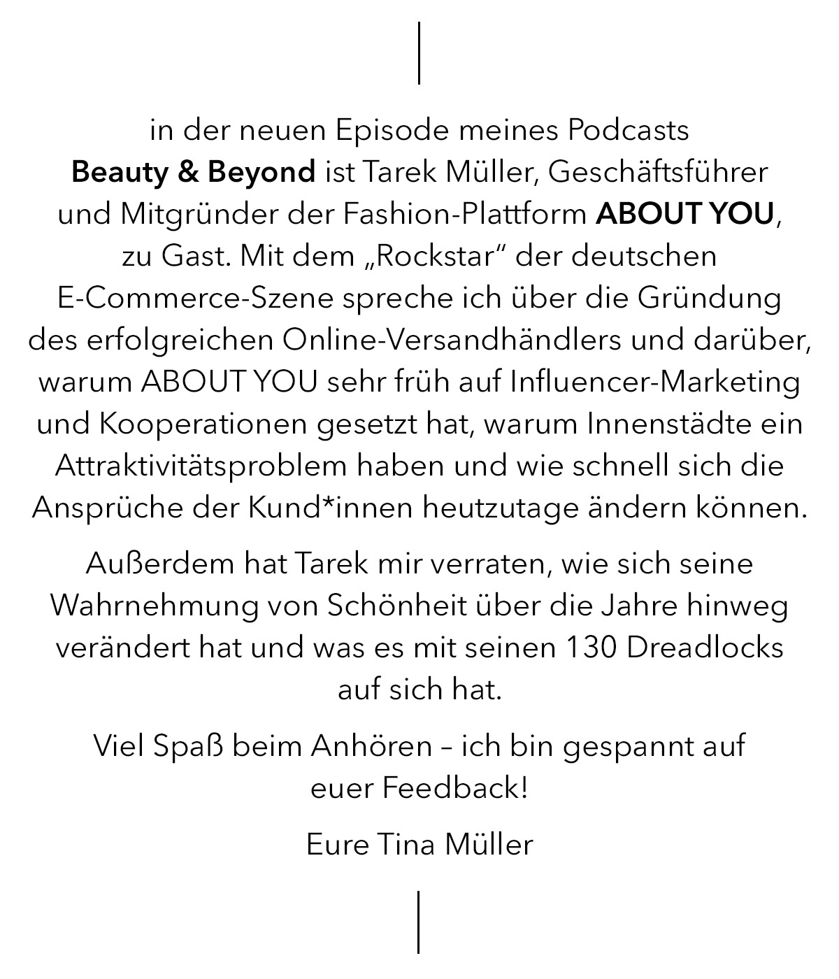 Der neue Podcast mit Tina Müller